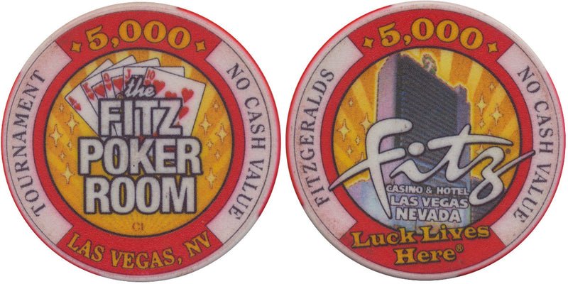 Fitzgeralds Casino Las Vegas 5,000 NCV (The Fitz Poker Room) Tournament Chip - Spinettis Gaming - 1