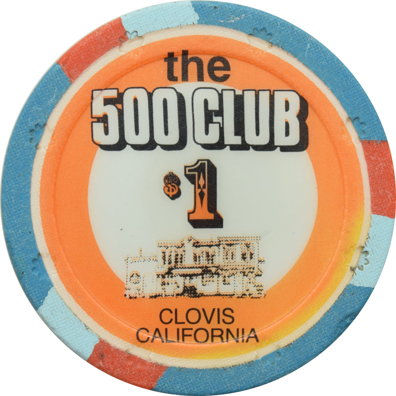 500 Club Casino Clovis California $1 Large Inlay Chip
