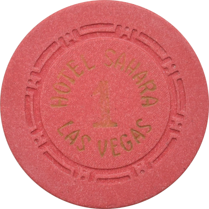 Sahara Casino Las Vegas Nevada Red Roulette 1 Chip 1950s