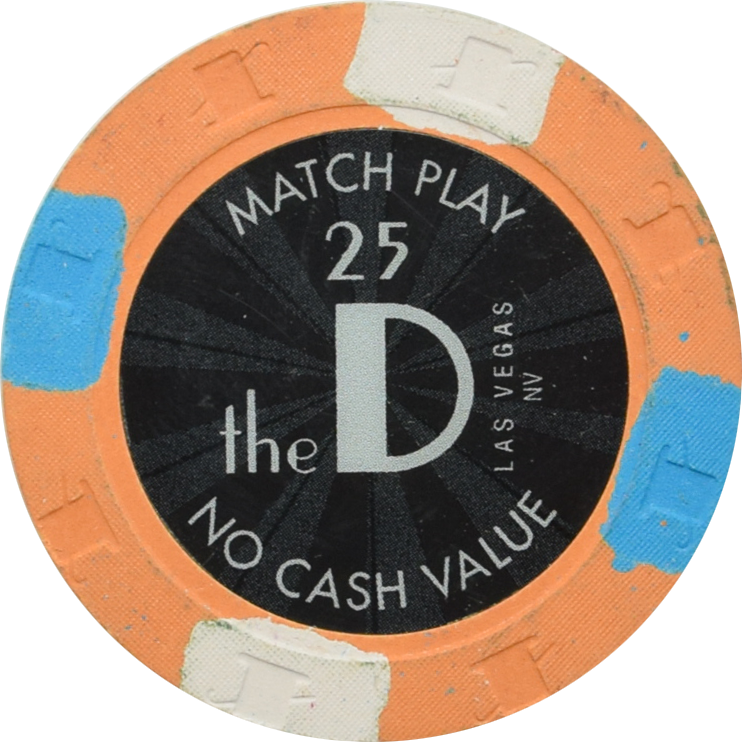 The D Casino Las Vegas Nevada $25 No Cash Value Match Play Lt Orange C