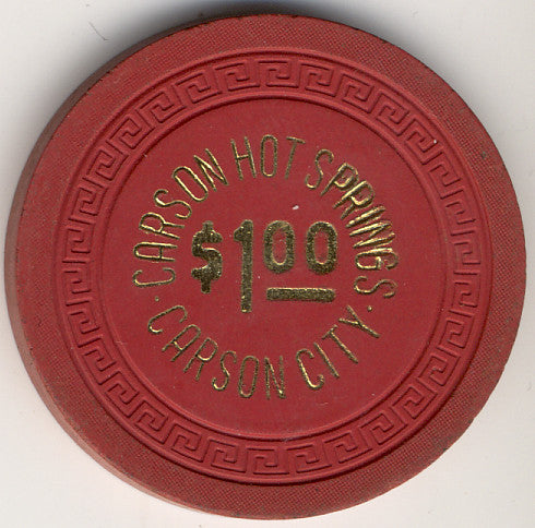 Carson Hot Springs $1 (red 1963) Chip - Spinettis Gaming - 1