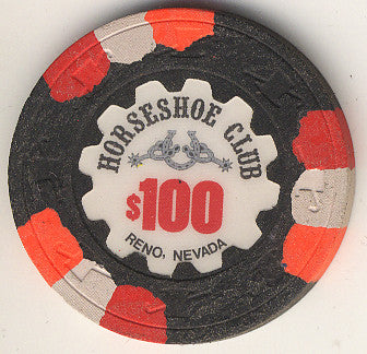 HorseShoe Club $100 (black) chip - Spinettis Gaming - 2