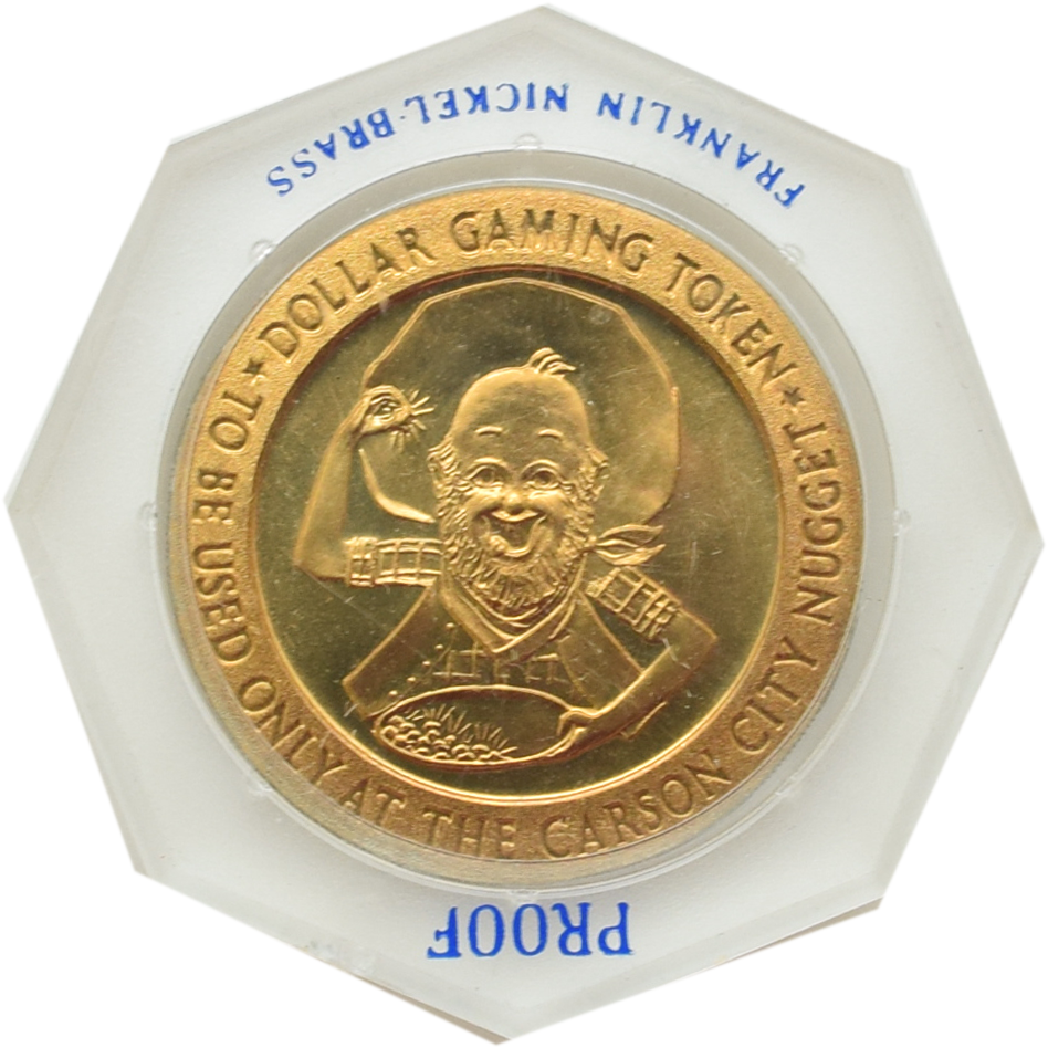 Carson City Nugget Casino Carson City Nevada $1 Franklin Mint Proof Token 1965