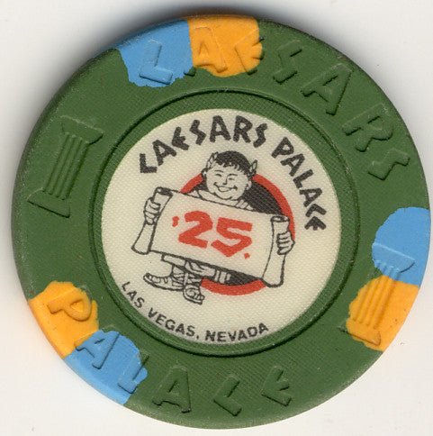 Caesars Palace $25 (green 70s 80s) Chip - Spinettis Gaming - 2