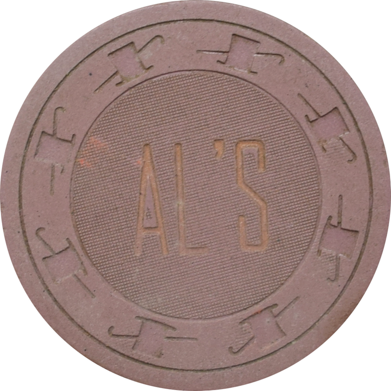Al's Liquors Casino N. Las Vegas Nevada 25 Cent Purple Chip 1962