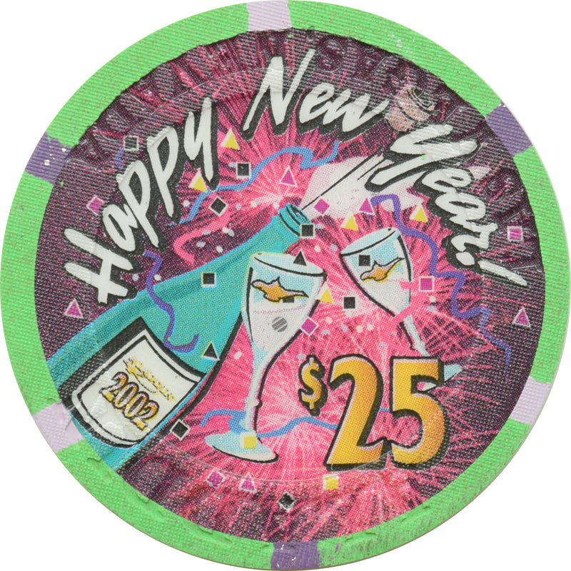 Aladdin Casino Las Vegas Nevada $25 Happy New Year Chip 2002