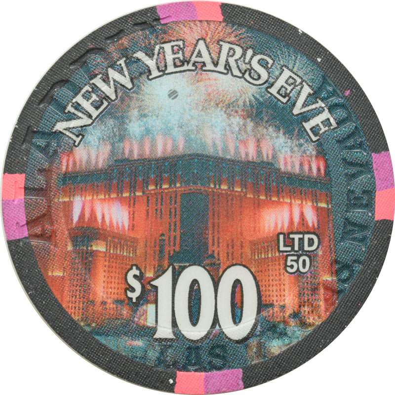 Aladdin Casino Las Vegas Nevada $100 Happy New Year Chip 2002