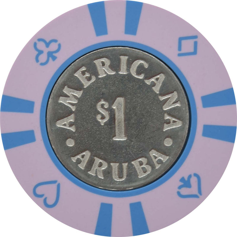 Americana Casino Palm Beach Aruba $1 Purple Chip
