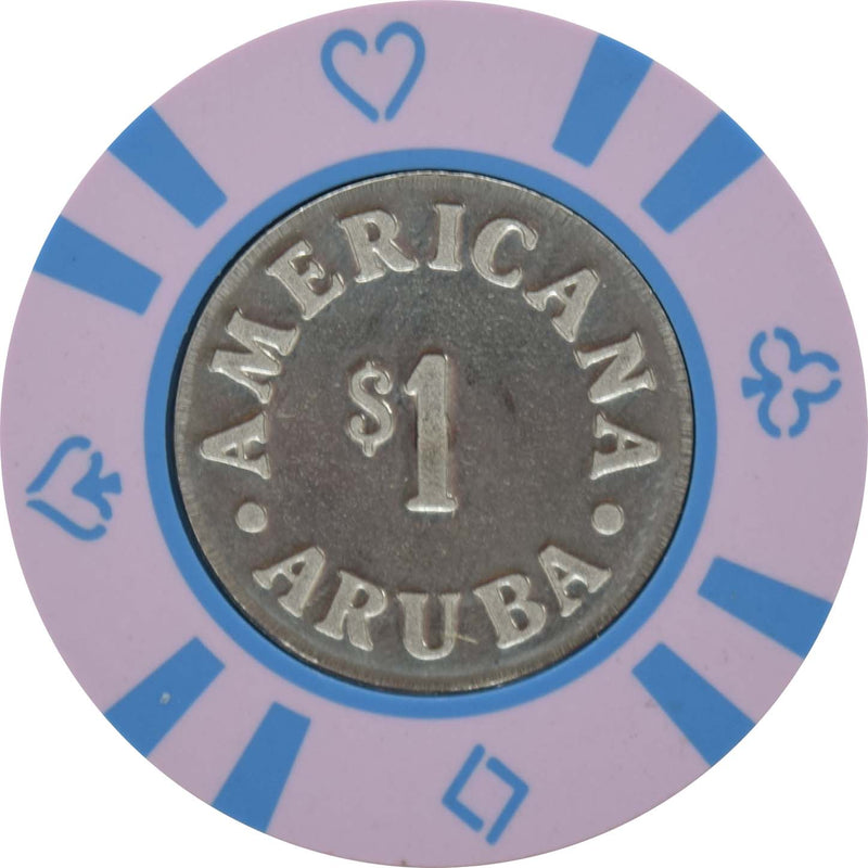 Americana Casino Palm Beach Aruba $1 Purple Chip