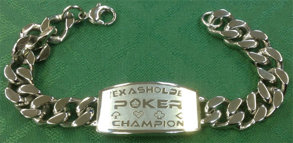 Silver TEXAS HOLD 'EM POKER CHAMPION BRACELET geat prize for your tournaments - Spinettis Gaming - 3