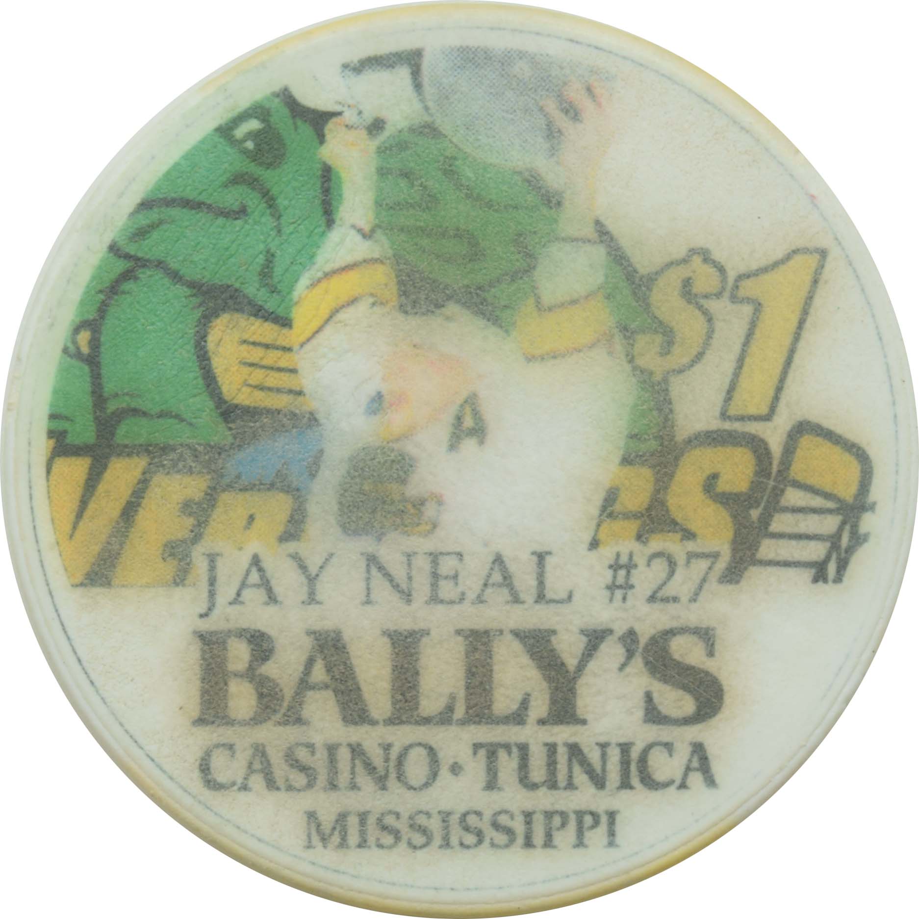 Bally's Saloon & Gambling Hall Casino Tunica Mississippi $1 Jay Neal #27 Chip