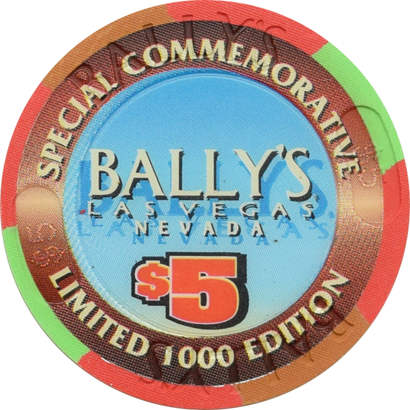 Bally's Casino Las Vegas Nevada $5 F-16 Fighter Chip 1997