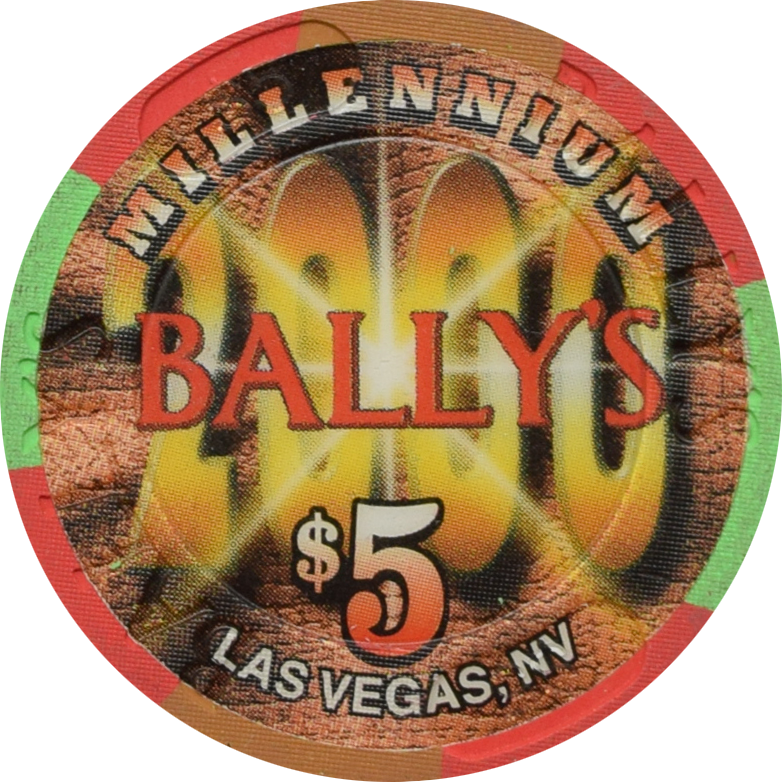 Bally's Casino Las Vegas Nevada $5 Millennium Chip 1999