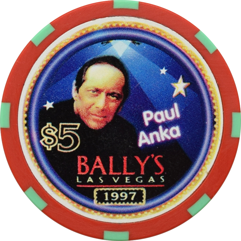 Bally's Casino Las Vegas Nevada $5 Paul Anka Chip 1997