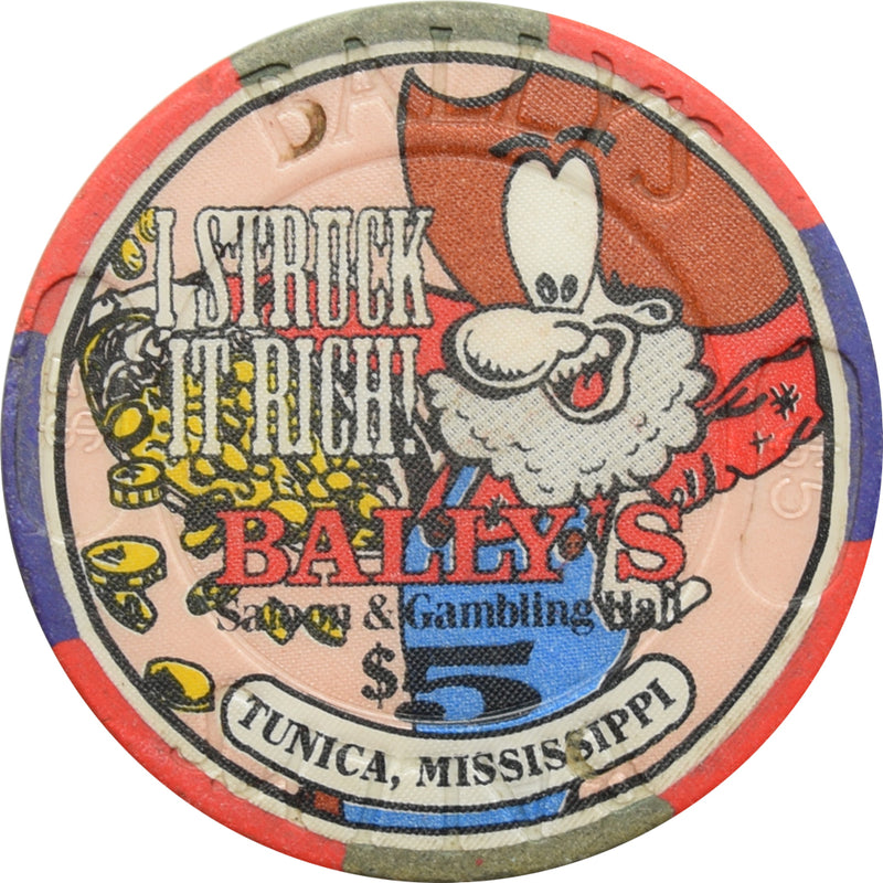 Bally's Saloon & Gambling Hall Casino Tunica Mississippi $5 Chip