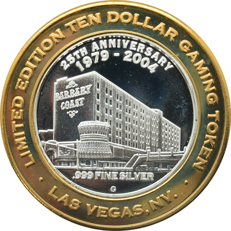 Barbary Coast Casino Las Vegas "25th Anniversary, Kenny Epstein" $10 Silver Strike .999 Fine Silver 2004
