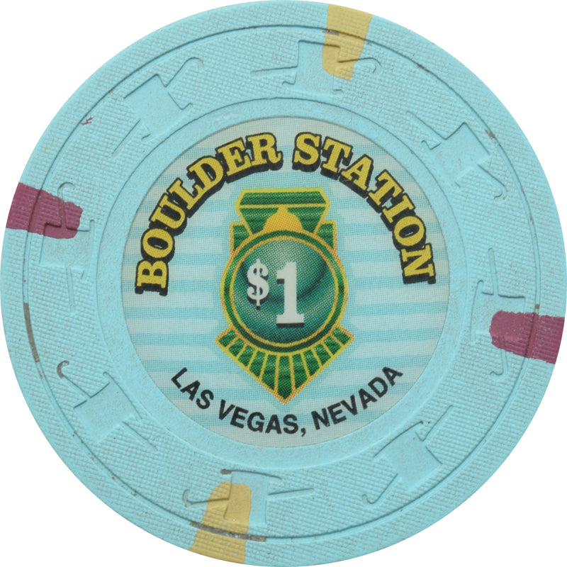 Boulder Station Casino Las Vegas Nevada $1 Chip 2016 Small Inlay