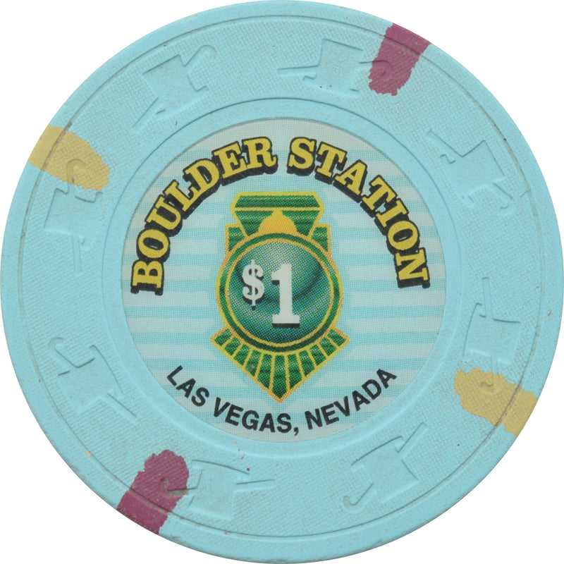 Boulder Station Casino Las Vegas Nevada $1 Chip 2016 Small Inlay