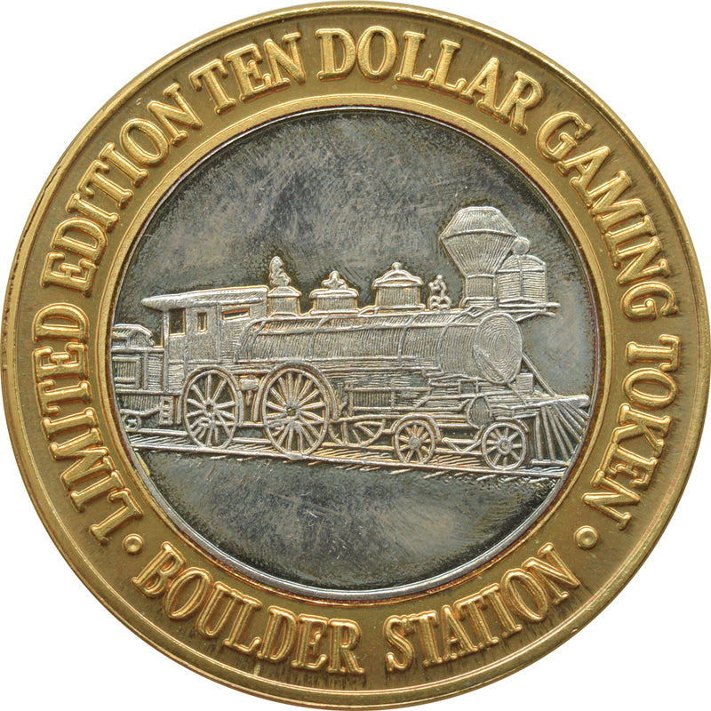 Boulder Station Casino Las Vegas "Engine 2" $10 Silver Strike .999 Fine Silver 1995