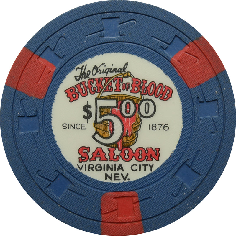 Bucket of Blood Casino Virginia City Nevada $5 Chip 1965