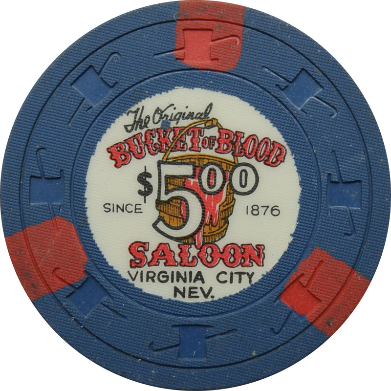 Bucket of Blood Casino Virginia City Nevada $5 Chip 1965