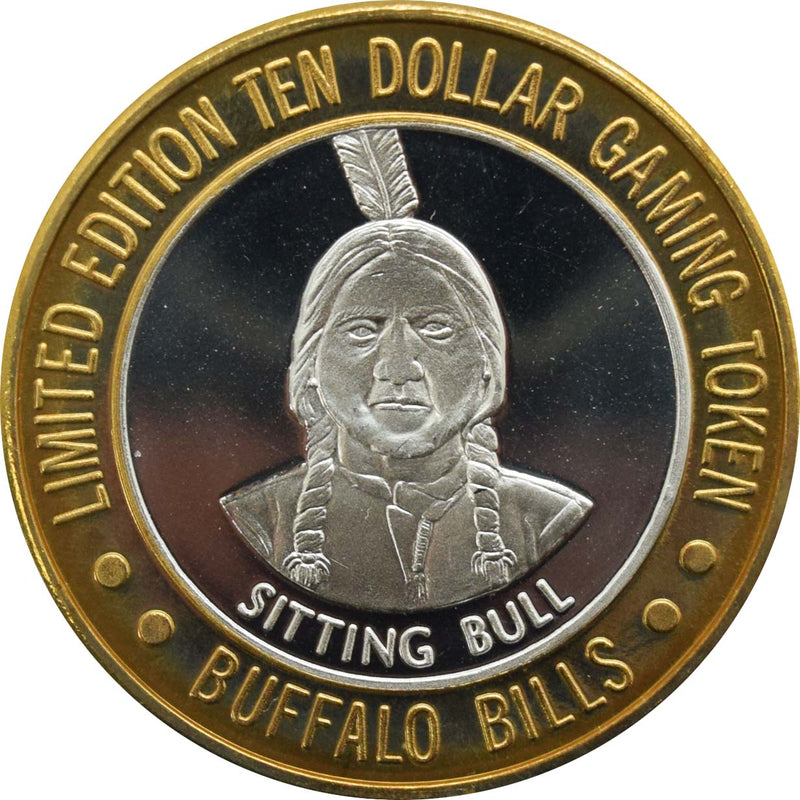 Buffalo Bill's Casino Primm Nevada "Sitting Bull" $10 Silver Strike .999 Fine Silver 1994
