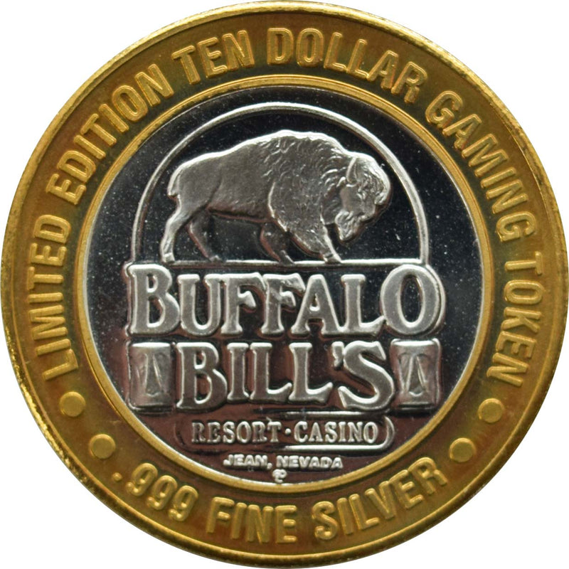 Buffalo Bill's Casino Primm Nevada "Sitting Bull" $10 Silver Strike .999 Fine Silver 1994