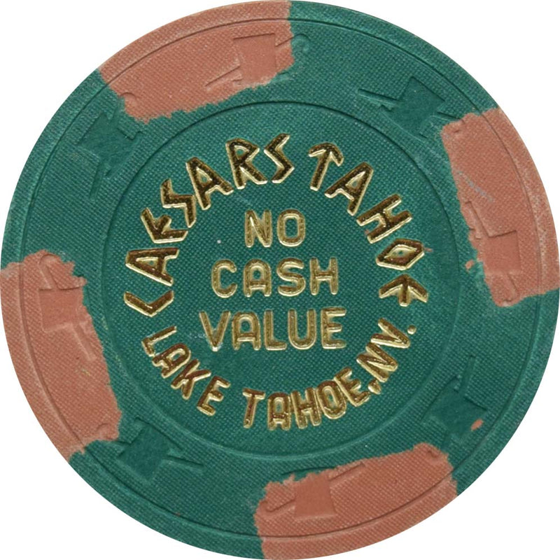 Caesars Tahoe Casino Lake Tahoe Nevada Green/4 Tan NCV Chip 1980s