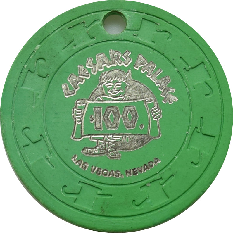 Caesars Palace Casino Las Vegas Nevada $100 Green Promotional Chip 1980s