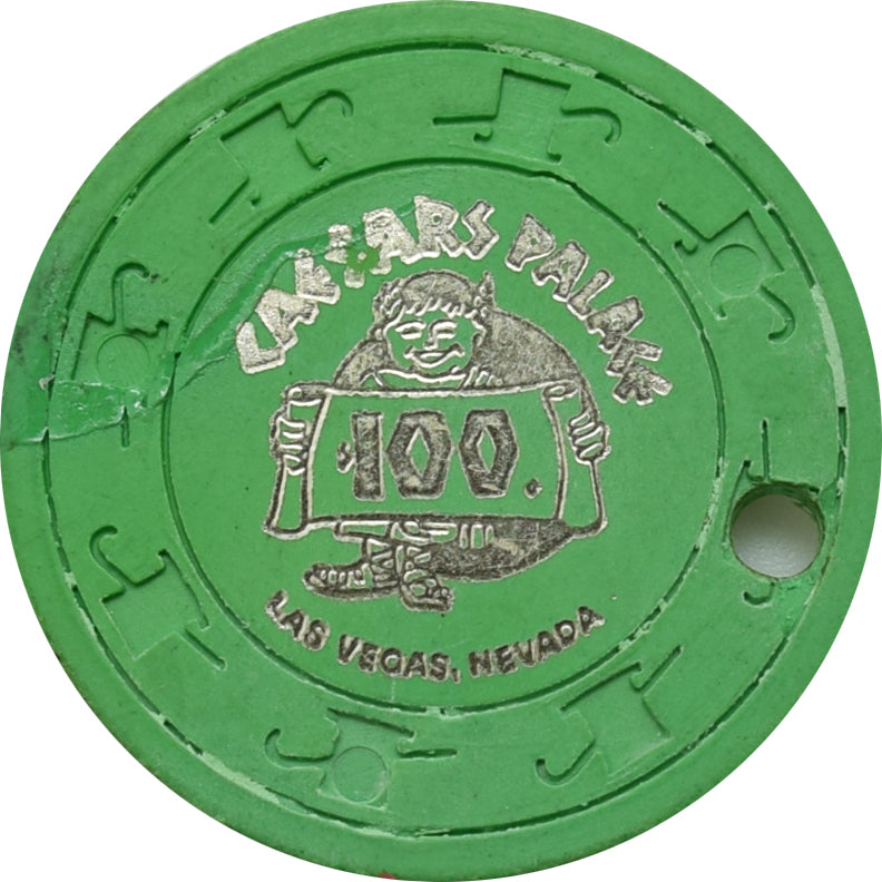 Caesars Palace Casino Las Vegas Nevada $100 Green Promotional Chip 1980s