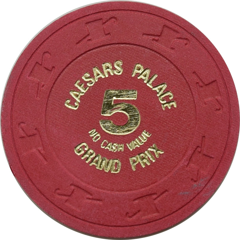 Caesars Palace Casino Las Vegas Nevada $5 NCV Grand Prix Chip 1986