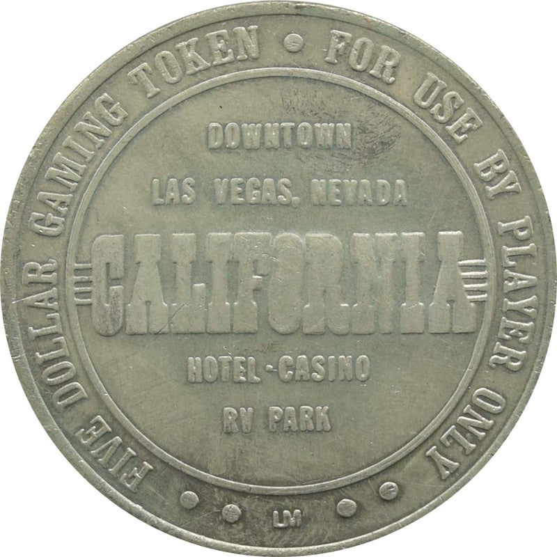 California Hotel Casino Las Vegas Nevada $5 Token 1987