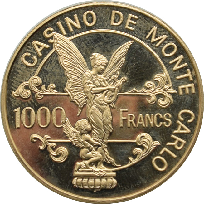 Casino de Monte Carlo 1000 Francs Gaming Token Gold 16.1 Gram Proof 19