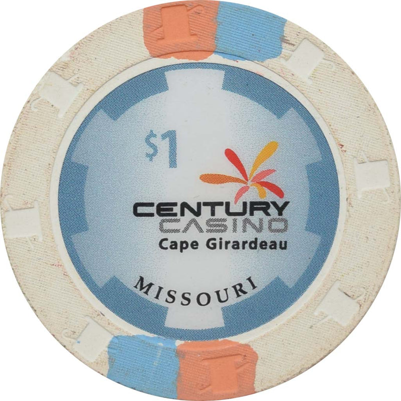 Century Casino Cape Girardeau Missouri $1 Chip