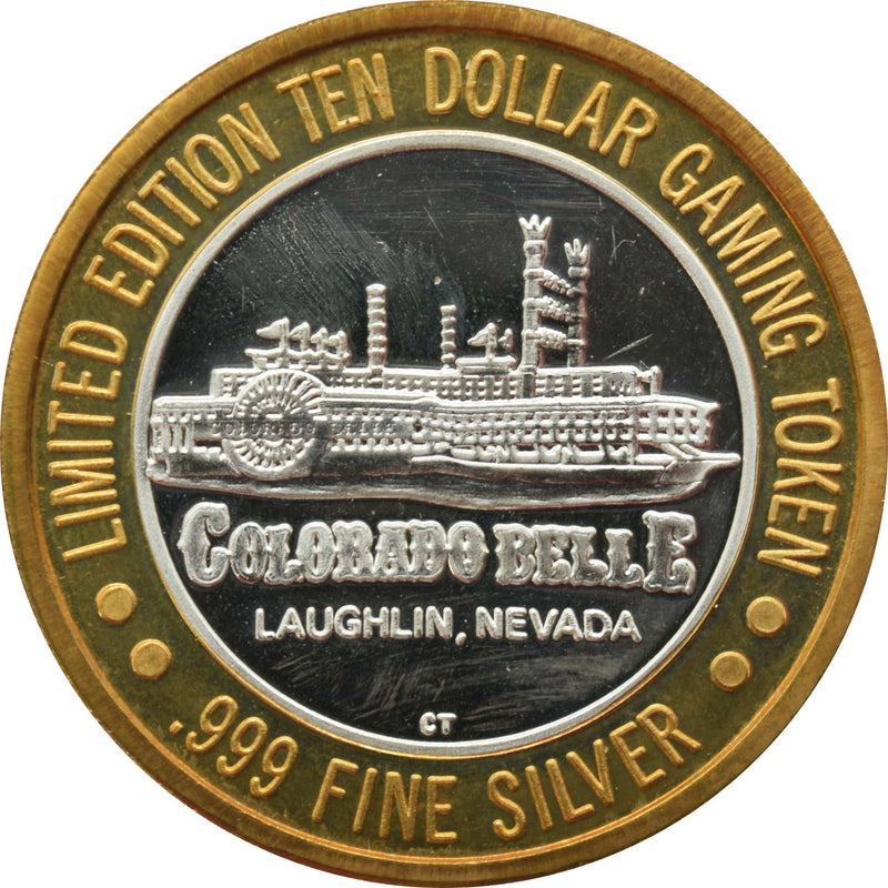 Colorado Belle Casino Laughlin "777 Winner" $10 Silver Strike .999 Fine Silver 1994
