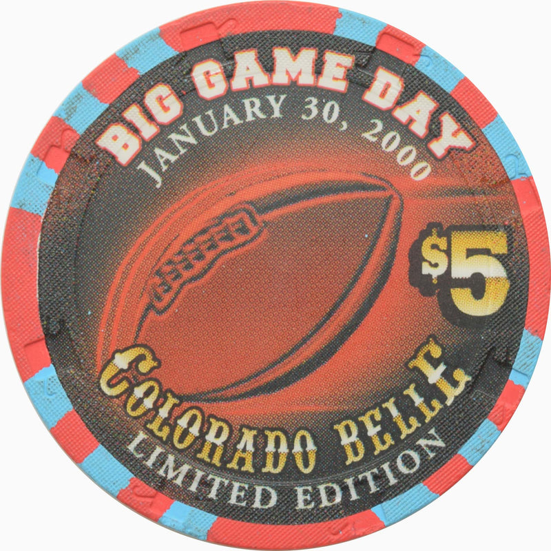 Colorado Belle Casino Laughlin Nevada $5 The Big Game Day XXIV Chip 2000