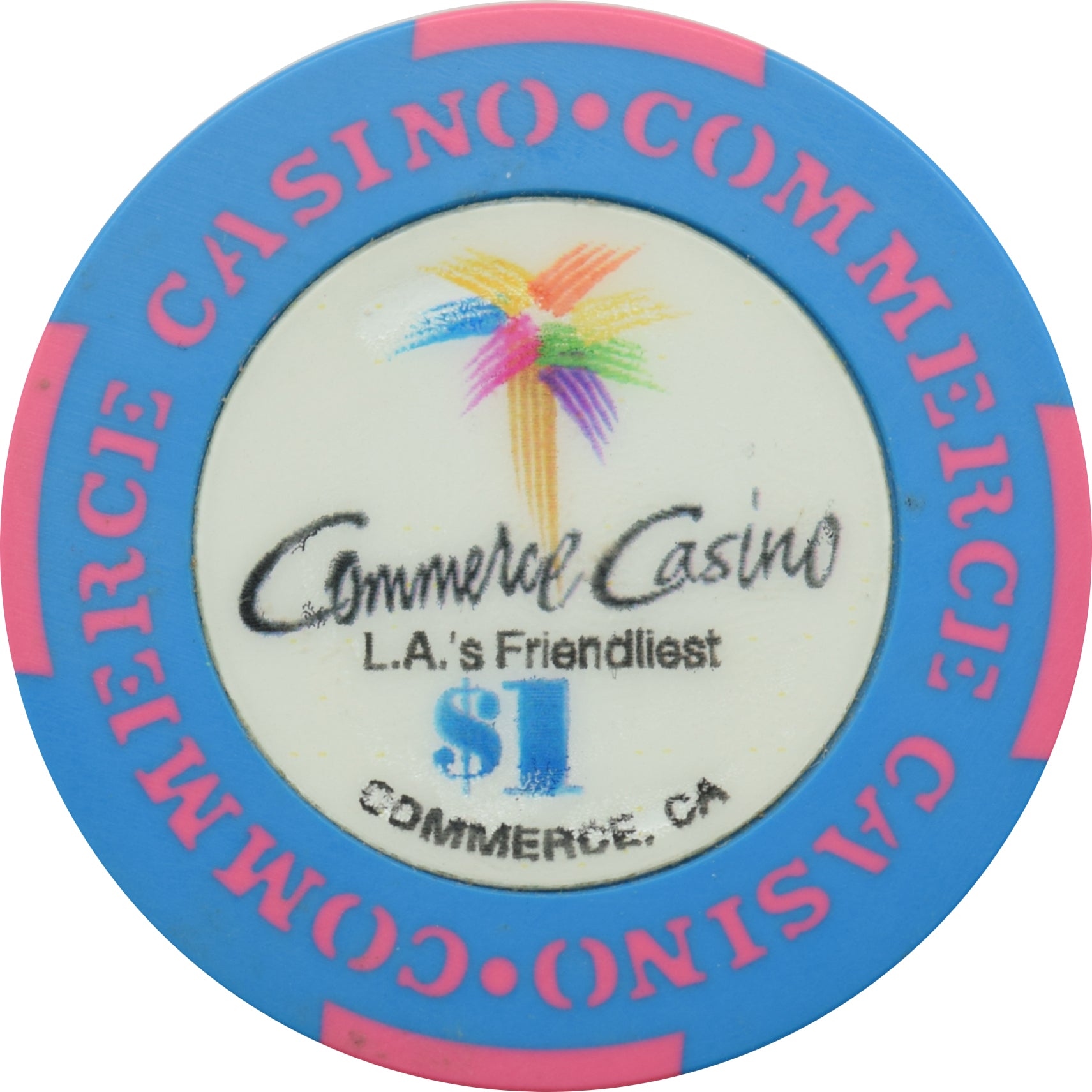 Commerce Casino Commerce California $1 Chip #2