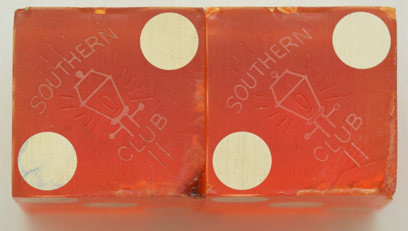 Southern Club Illegal Casino Dice Hot Springs Arkansas (White Foil)