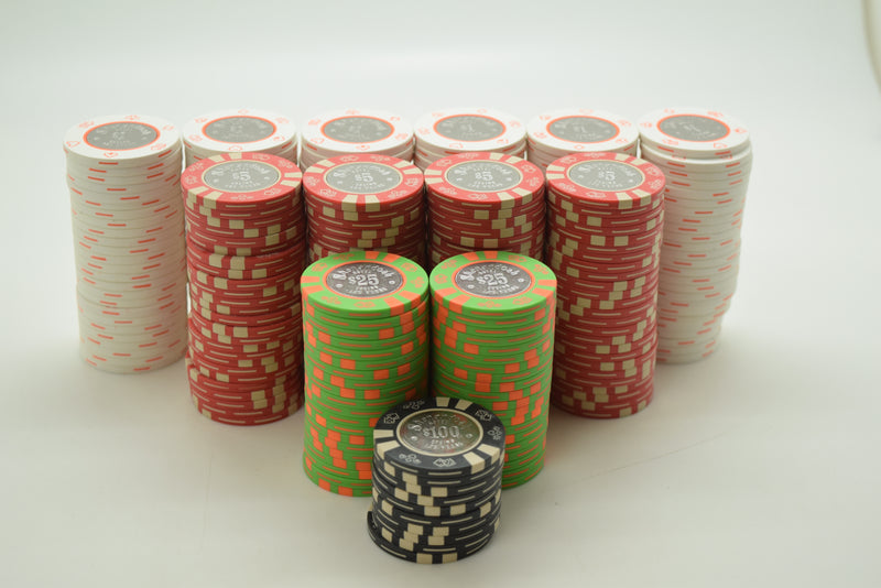 300 Shenandoah Casino Las Vegas Nevada Chip Set W/ Aluminum Case and Cards
