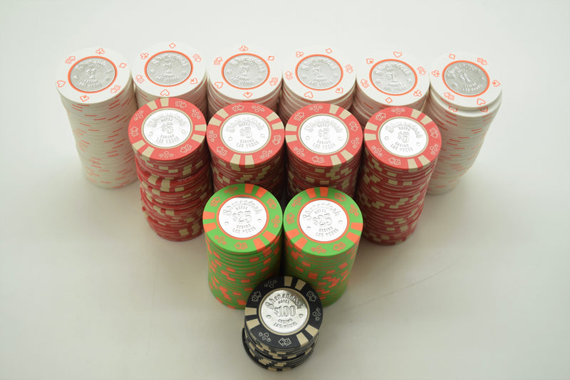 300 Shenandoah Casino Las Vegas Nevada Chip Set W/ Aluminum Case and Cards