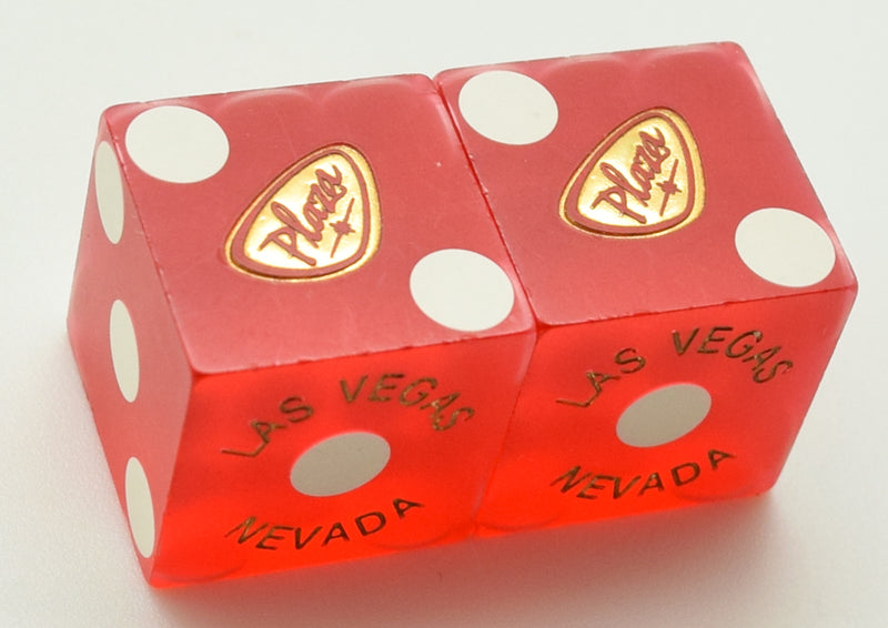 Plaza Casino Las Vegas Nevada Red Dice Pair Matching Numbers Round Logo