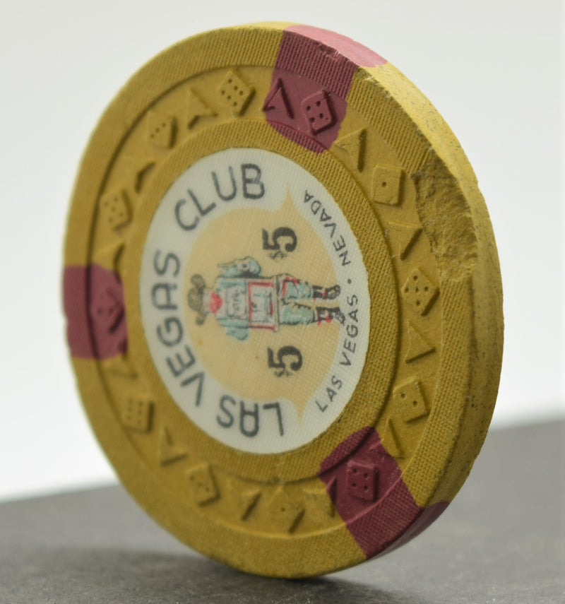 Las Vegas Club Casino Las Vegas Nevada $5 Chip 1963