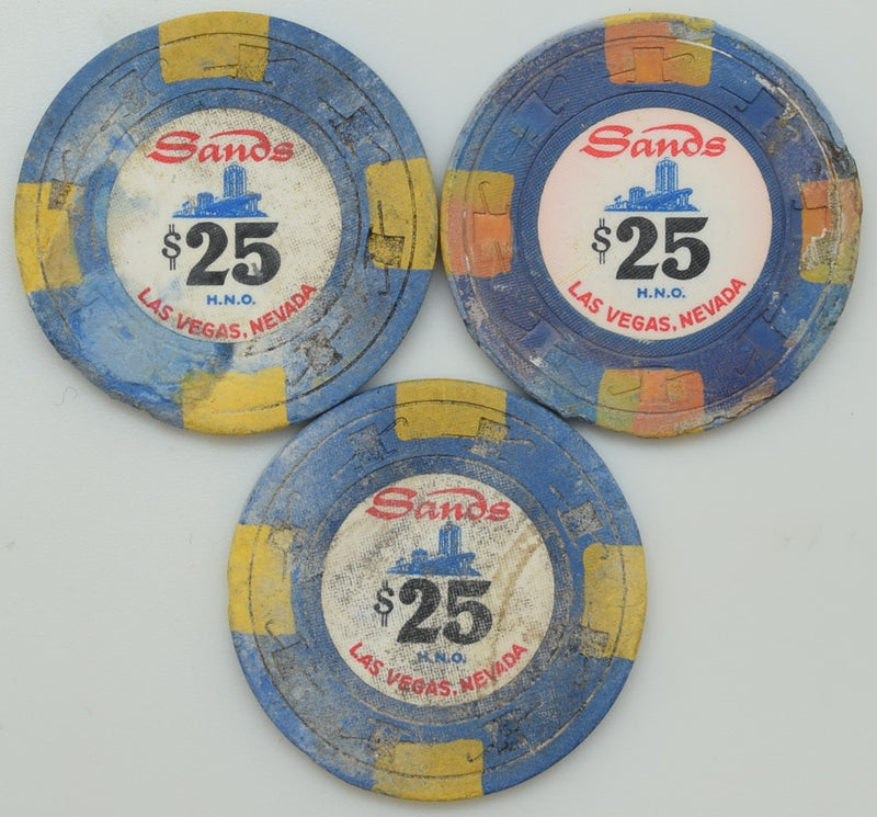 Sands Casino Las Vegas Nevada $25 HNO Dig Chip 1970s