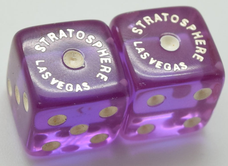 Stratosphere Casino Las Vegas Nevada Purple Gift Shop Pair of Dice
