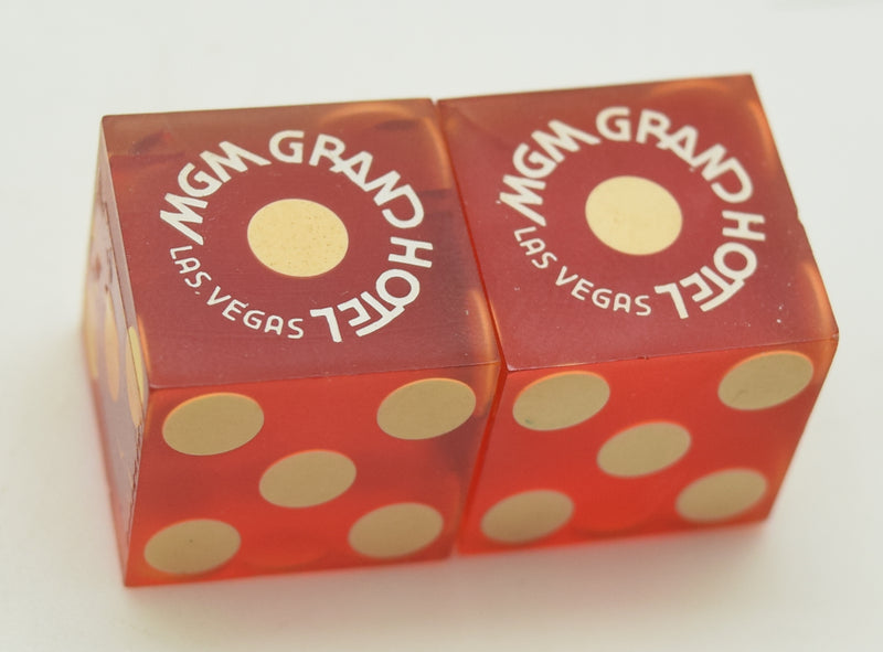 MGM Grand Hotel & Casino Las Vegas Red Dice Pair Matching Logos