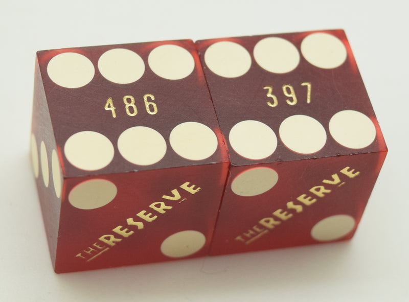 The Reserve Casino Henderson Red Dice Pair Matching Logos