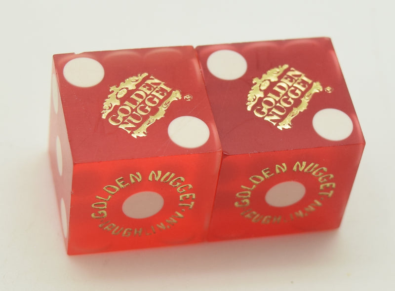Golden Nugget Casino Laughlin Red Dice Pair Matching Logos