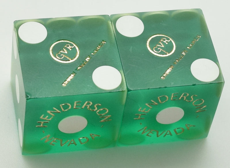 Green Valley Ranch Casino Henderson Nevada Green Used Pair of Dice