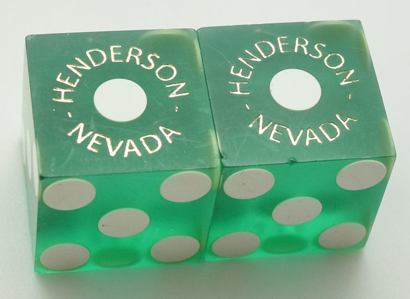 Green Valley Ranch Casino Henderson Nevada Green Used Pair of Dice