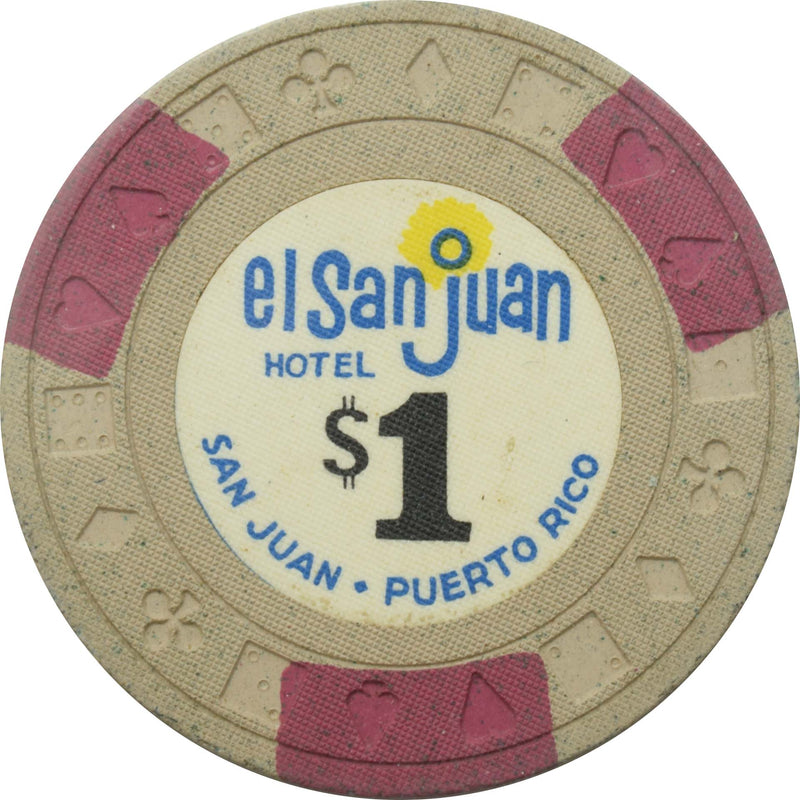 El San Juan Hotel Casino Isla Verde Puerto Rico $1 Ewing Chip